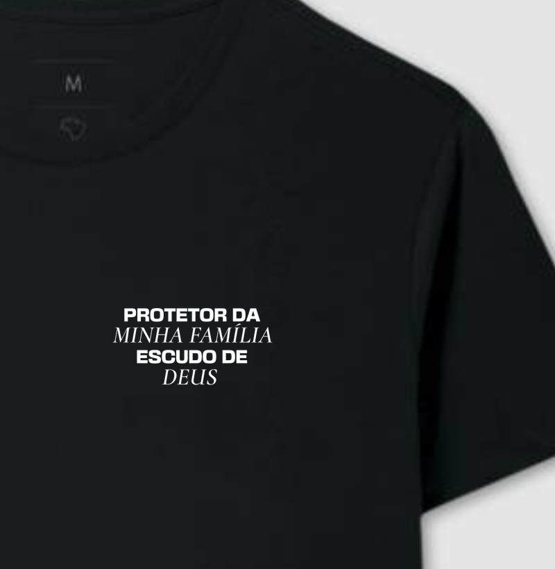 Camiseta Masculina Protetor da minha família, escudo de Deus