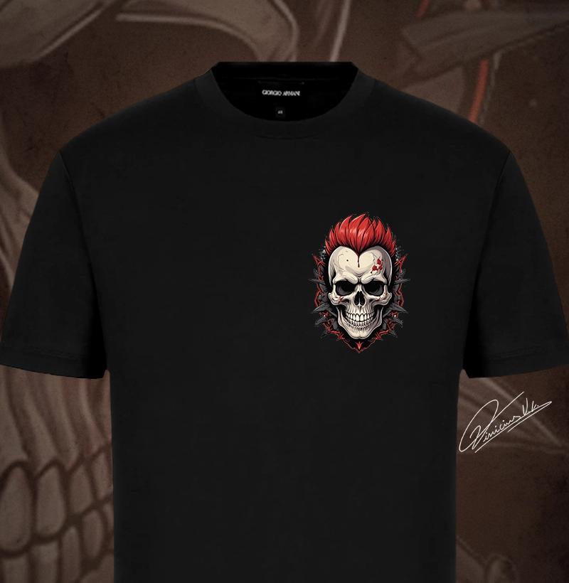 Red Mohican Skull de bolso