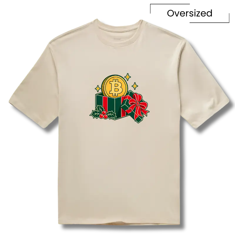 Caixa de Presente do Bitcoin - Camiseta Oversized