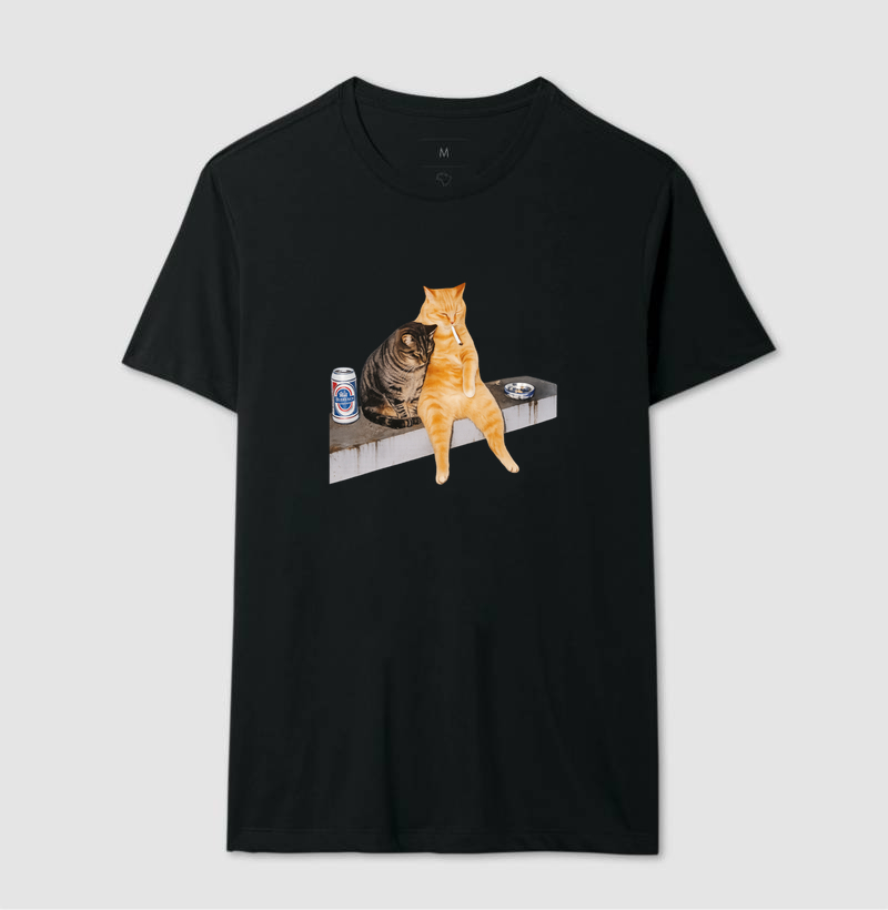 Camisetas Gatinhos Fumando e Bebendo
