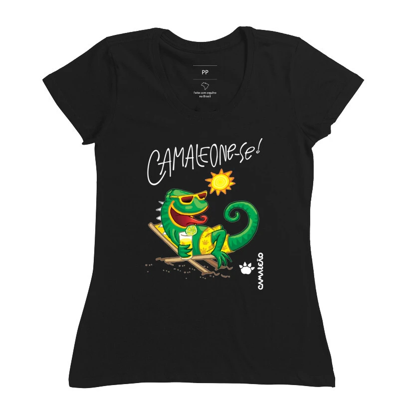 Camiseta Feminina Camaleão - Camaleone-se Praia