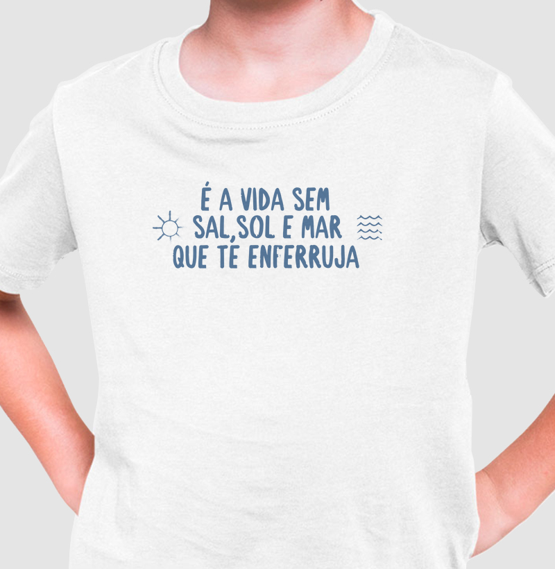 Camiseta Sol, Sal e Mar