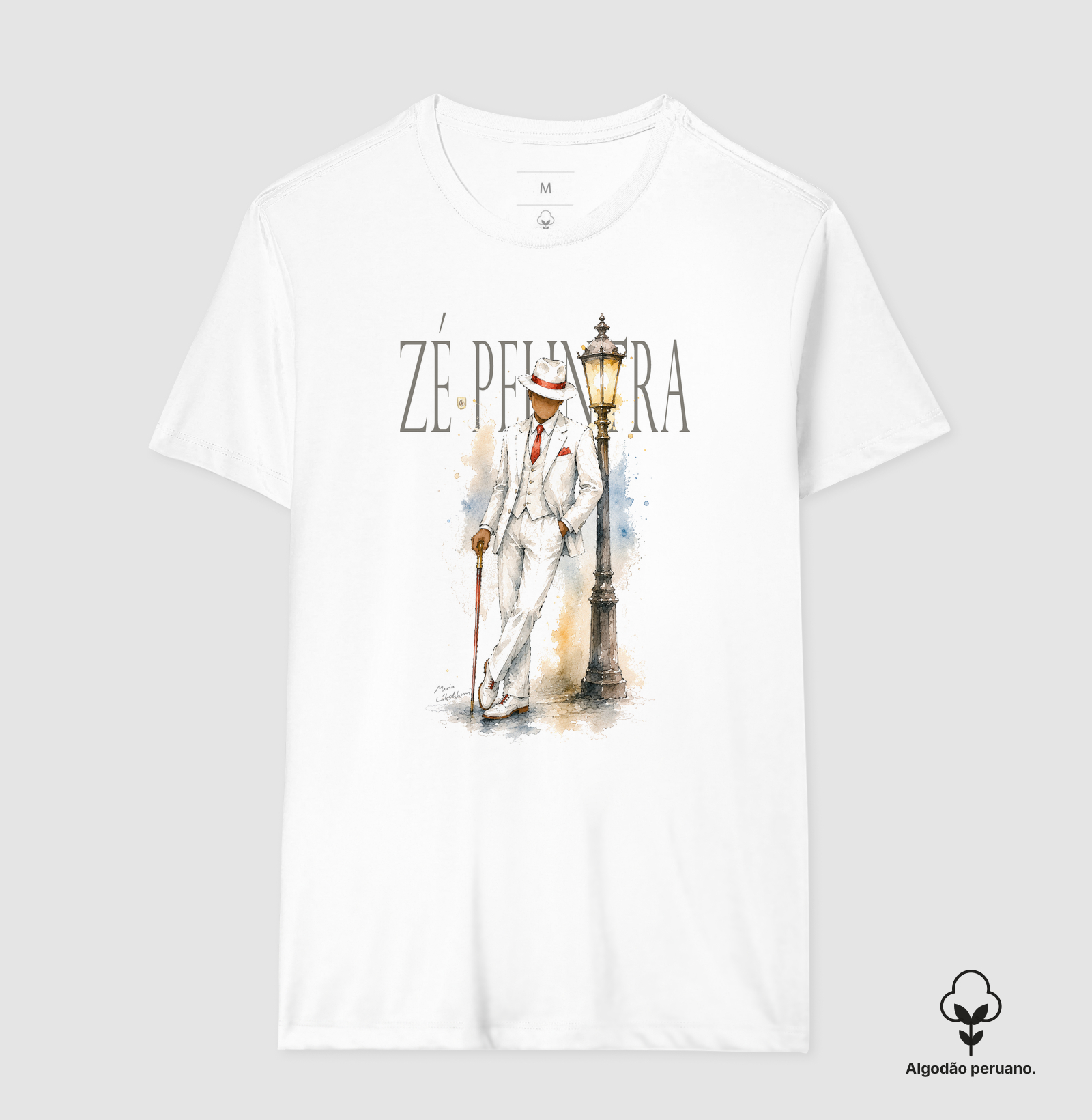 Zé Pelintra Meu Protetor Maria Patuá - Camiseta Algodão Peruano