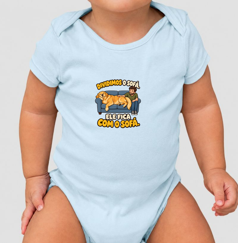 Dividimos o sofá. Ele fica com o sofá. - Body Infantil
