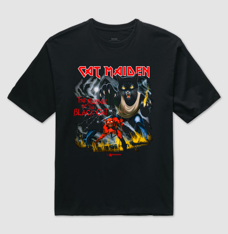 Cat Maiden | The Number of Black Cat - Camiseta Oversized