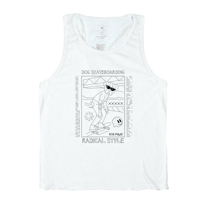 Camiseta Regata Dog Pulse Skateboarding Radical Style