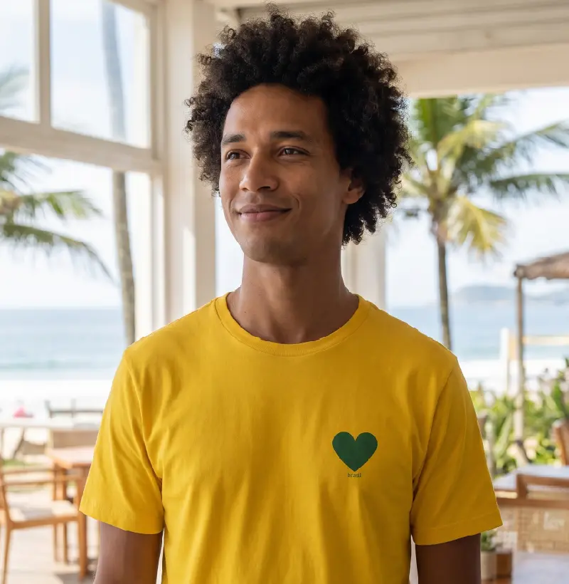 Coração verde e amarelo