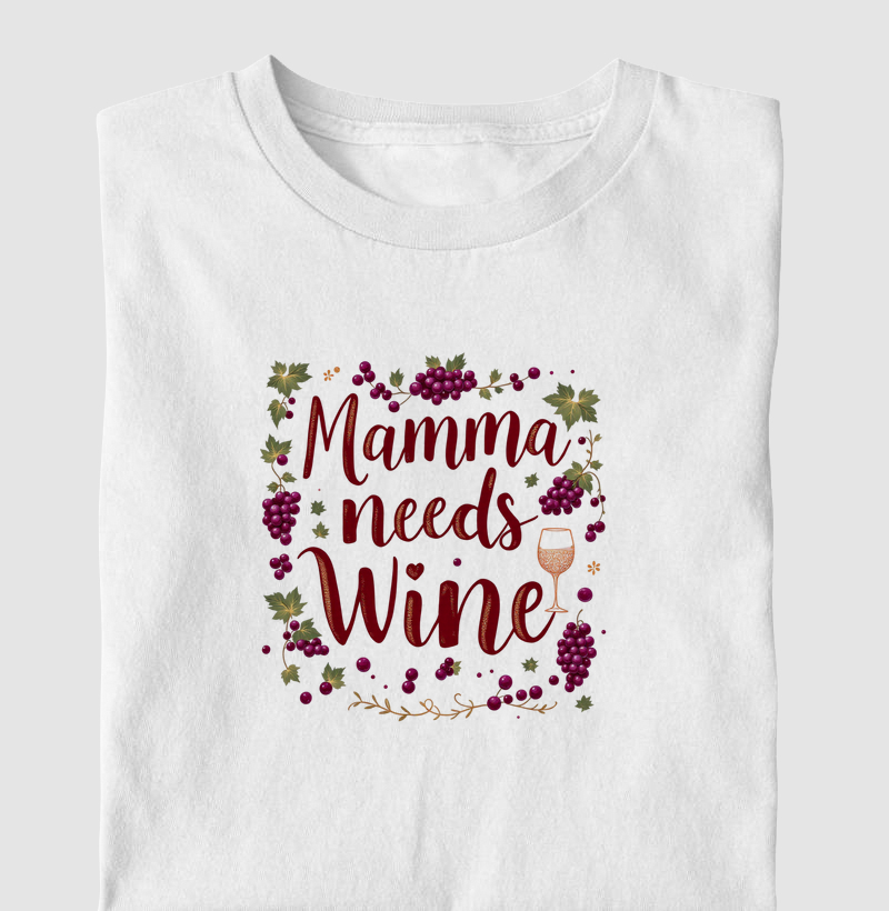 Camiseta Mamma Needs Wine