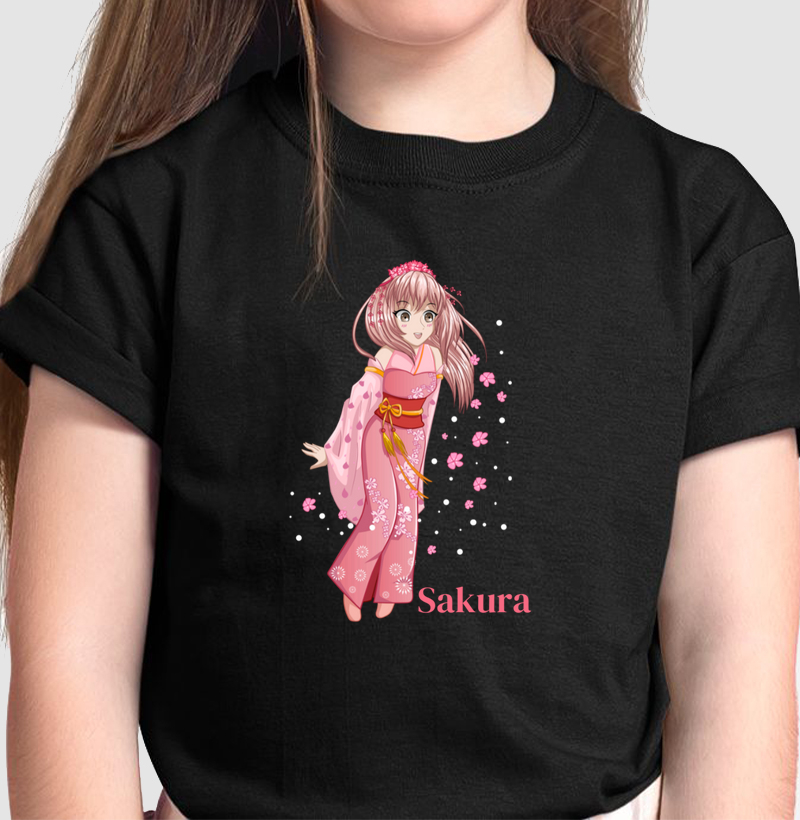 Camiseta  Menina sakura 