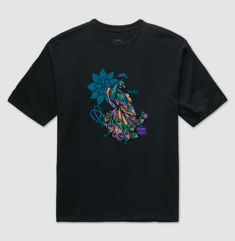 Camiseta Oversized Pavão | Origem Eterna — Aion Abstract