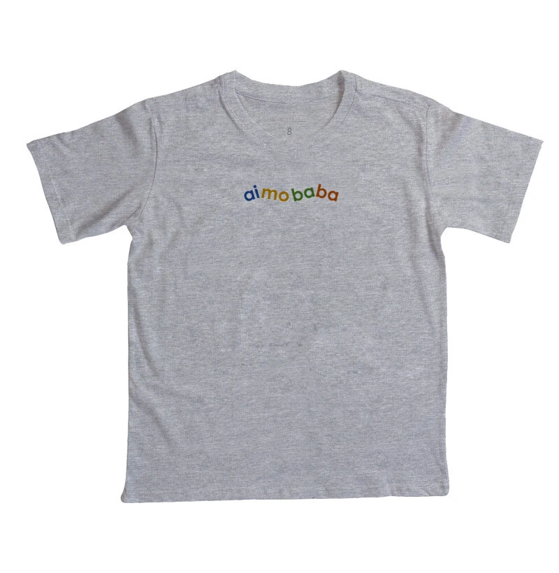 Camiseta Aimobaba infantil cinza mescla