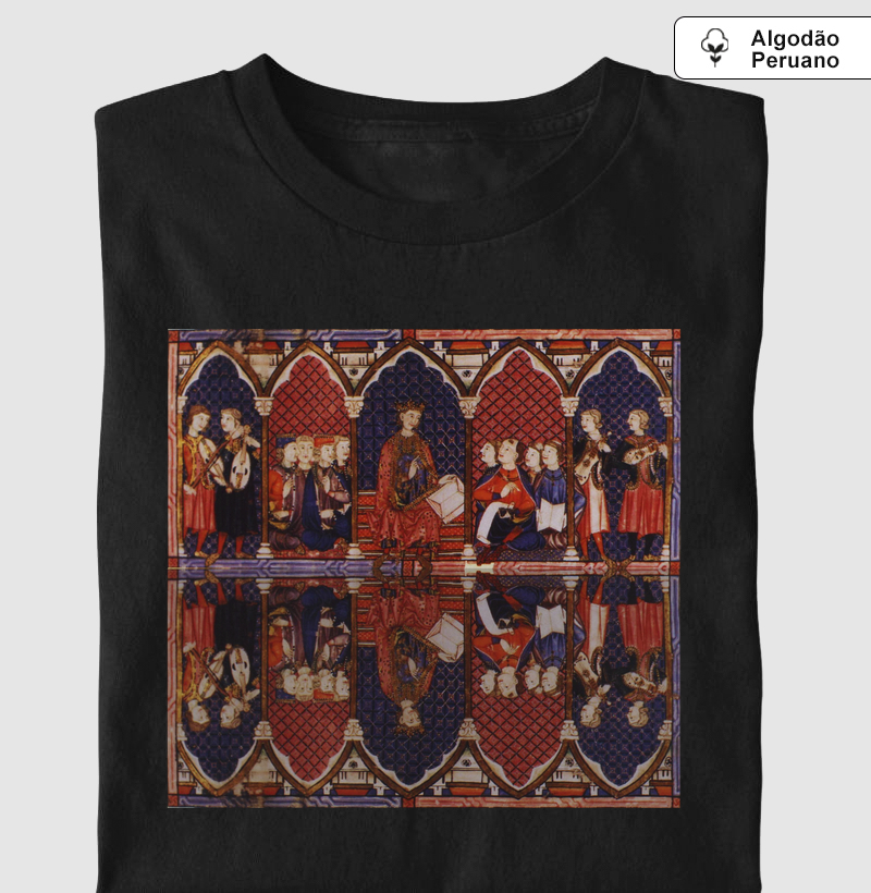 Camiseta algodão peruano Alfonso X e as Cantigas Medievais