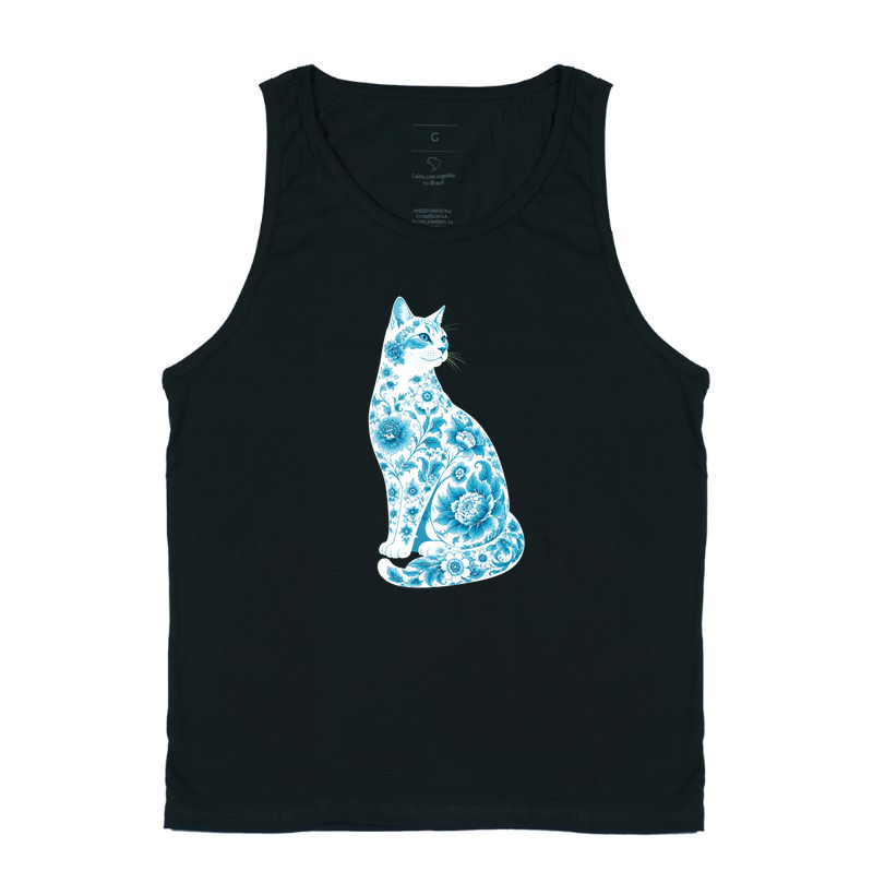 Gato Floral Azul - Regata