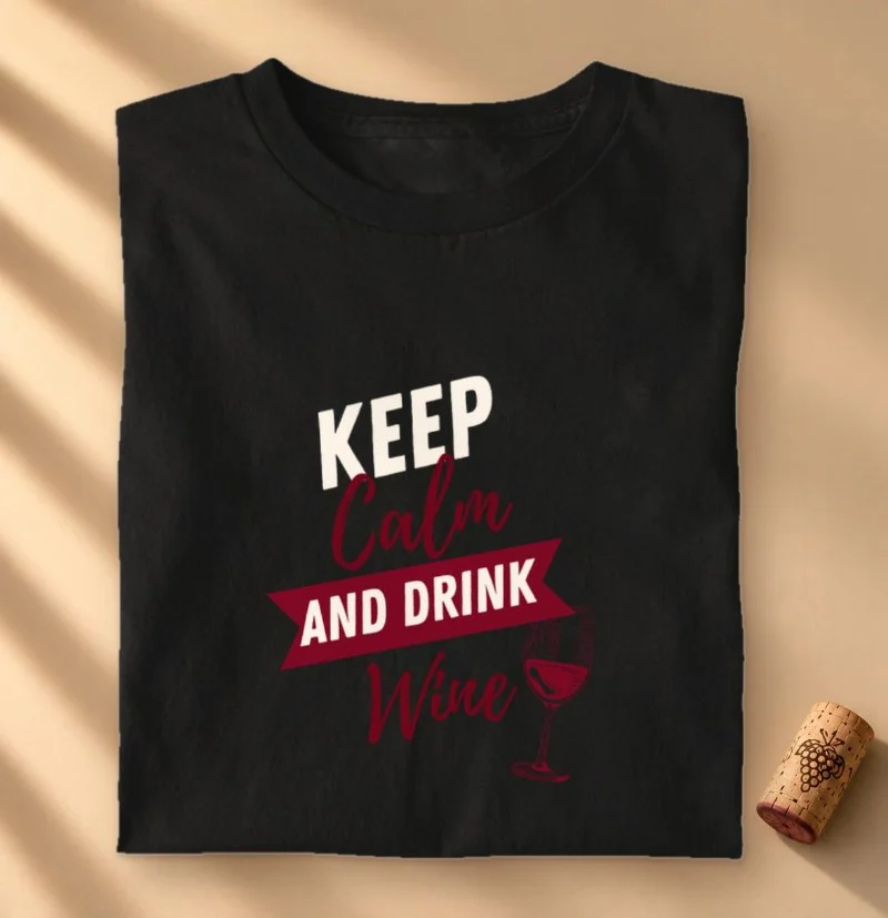 Camiseta Keep Calm and Drink Wine