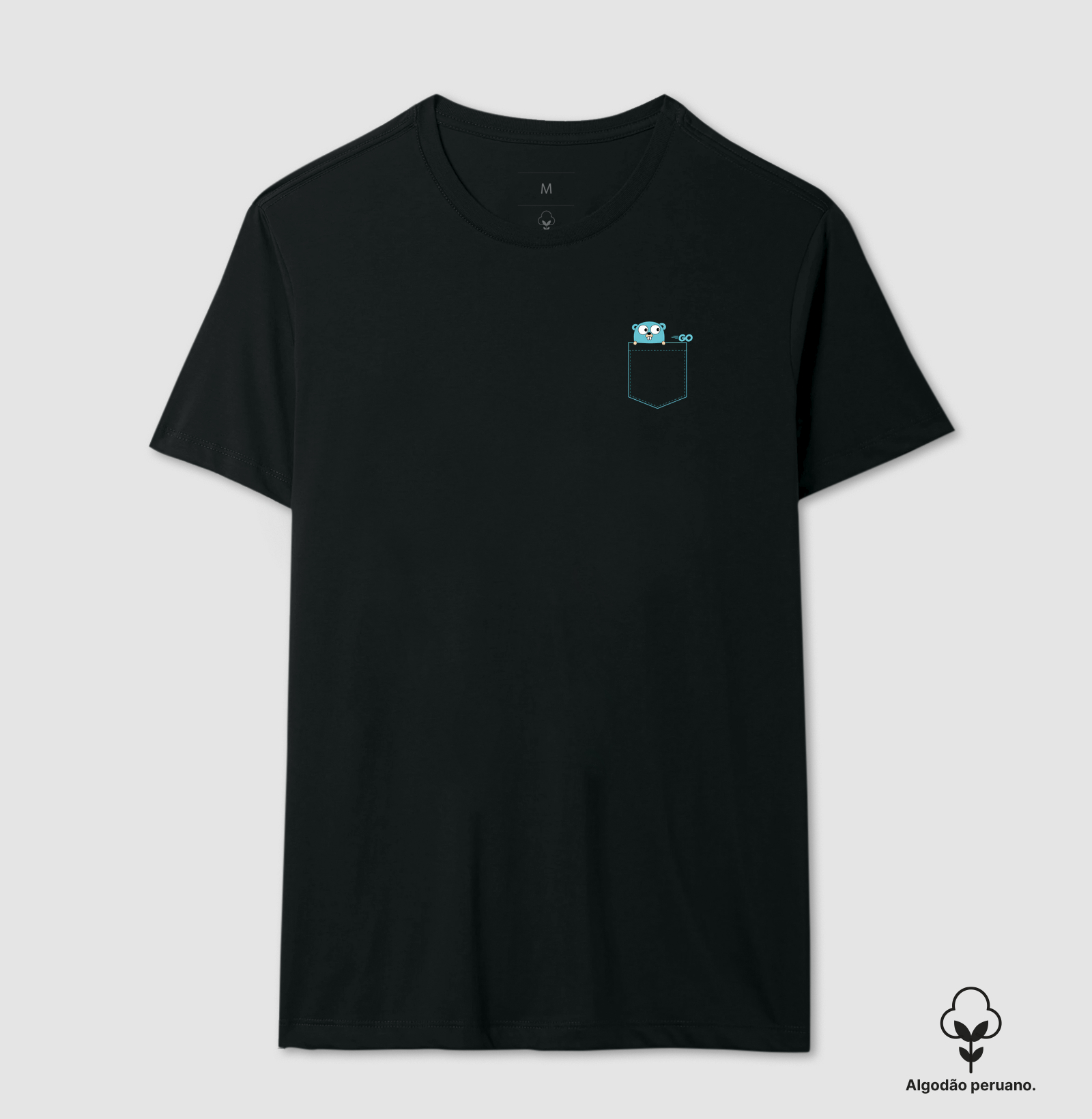 Camiseta Golang Pocket — Estampa de Bolso em Algodão Peruano