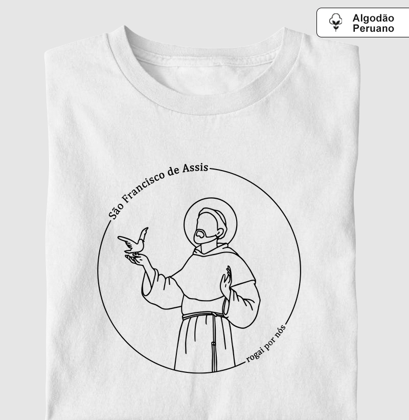 São Francisco de Assis - Rogai por Nós - Algodão Peruano