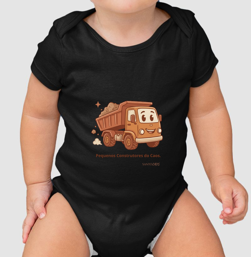 Camiseta Infantil Caminhão Pequenos Construtores do Caos