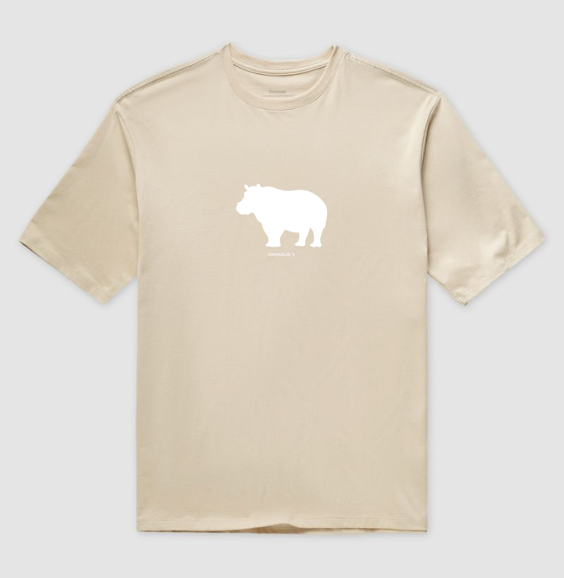 Camiseta Oversized Hipopótamo 100% Algodão 