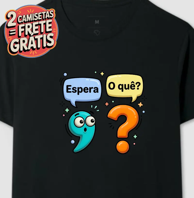 Camiseta Vírgula e Interrogação