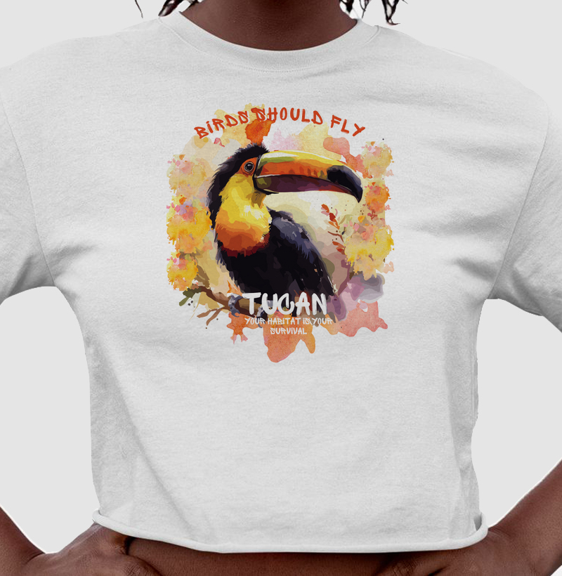 Cropped Tucan Aquarela