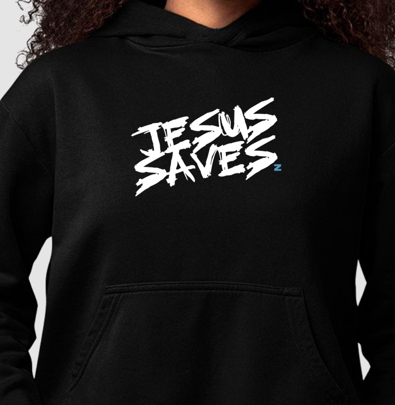 Jesus Saves - Hoodie Moletom Preta