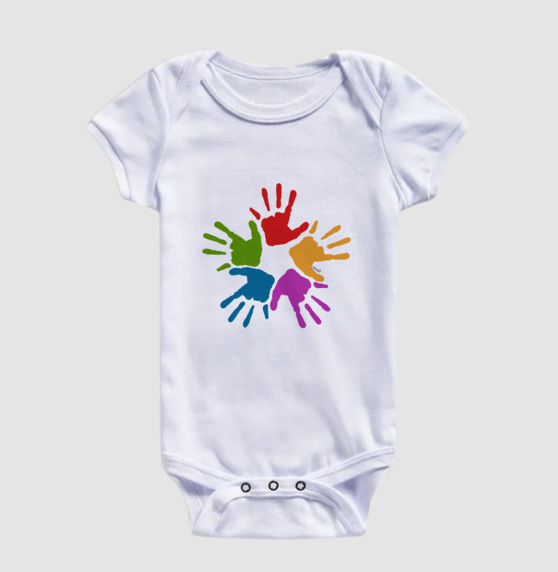 Body Bebê "Mãos Coloridas"