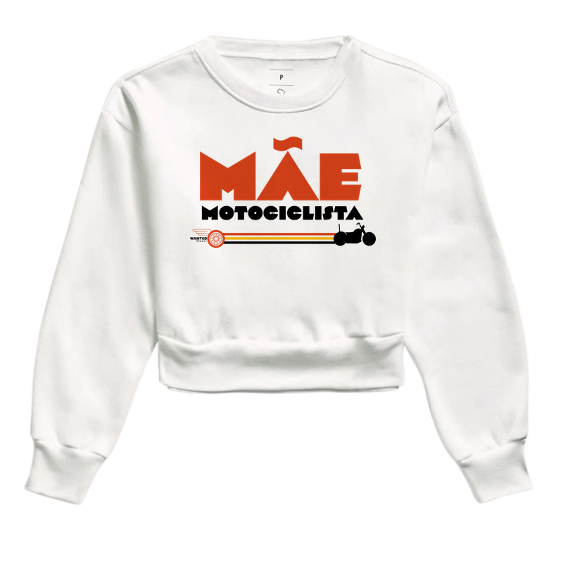Cropped moletom Mãe Motociclista
