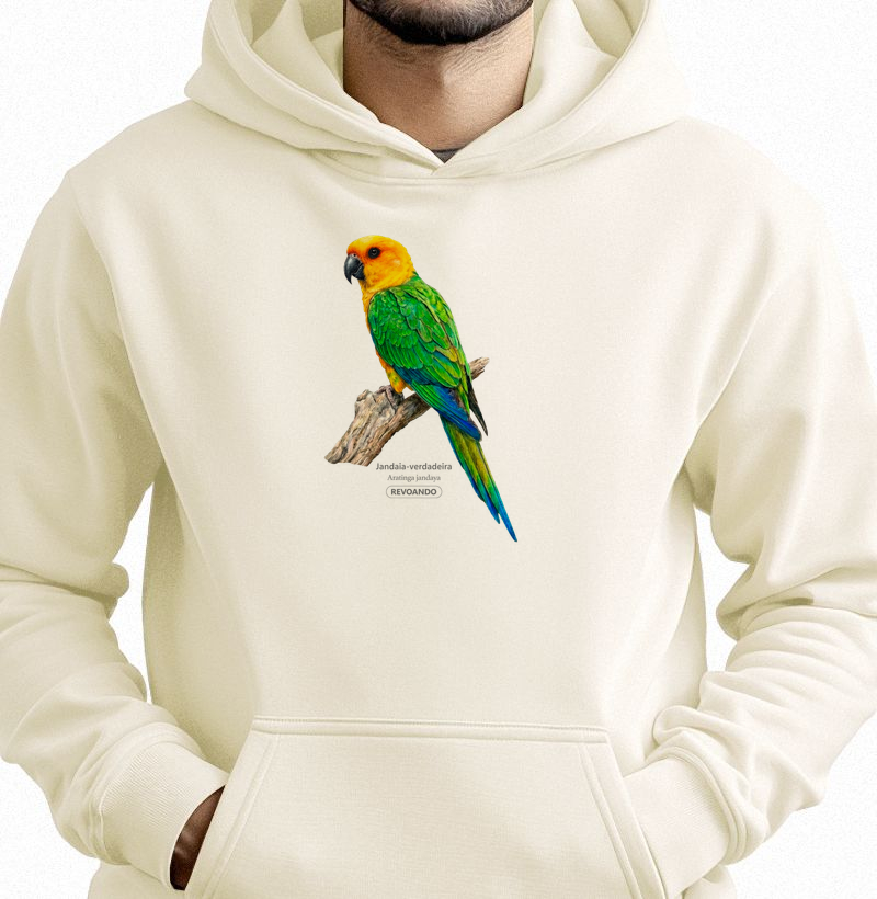 Traços Alados - Jandaia-verdadeira - Moletom Hoodie