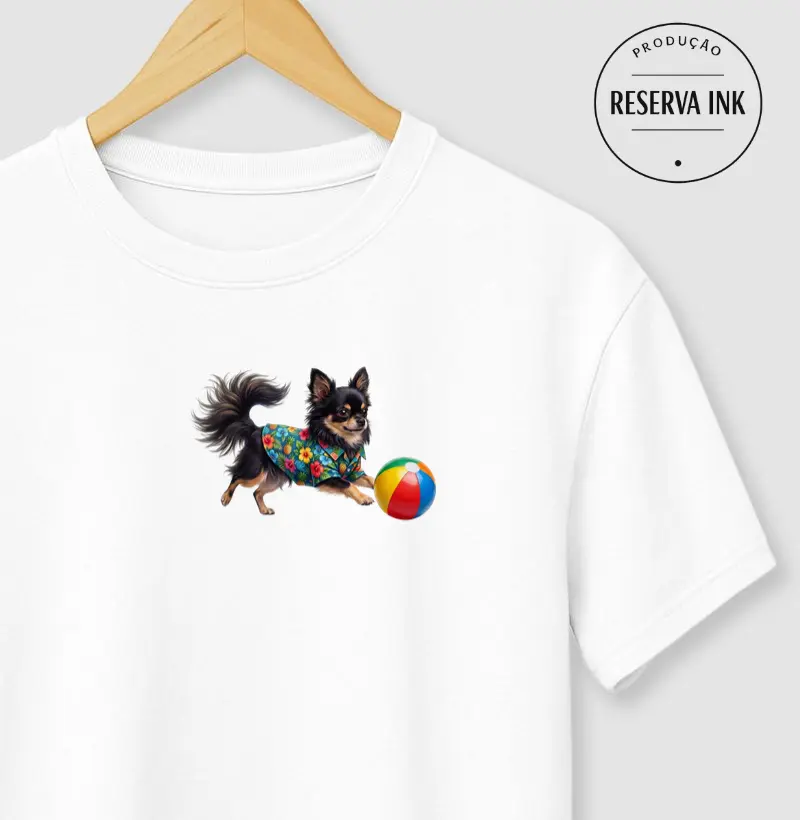 Chihuahua Preto Pelo Longo - Férias