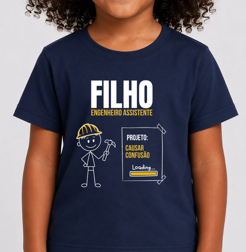 Camiseta Infantil Engenheiro Assistente — Kit Pai Engenheiro