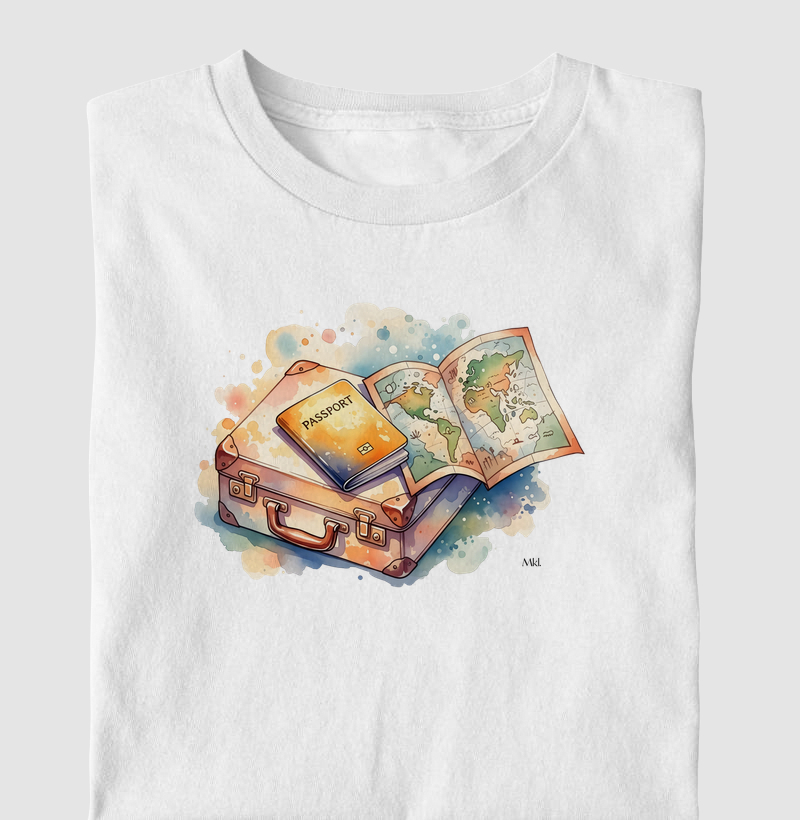 Camiseta Algodão Premium - Mapa Mundi 