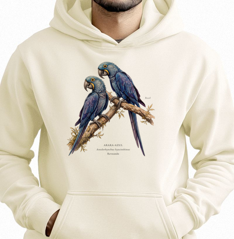 Naturalistas - Arara-azul - Moletom Hoodie