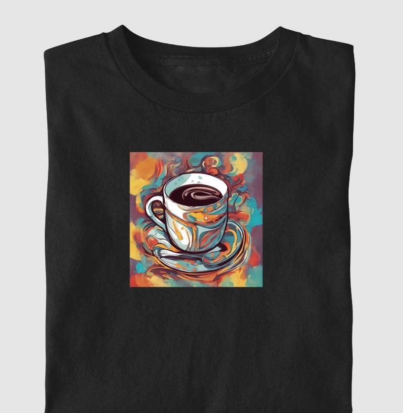 Camiseta Xícara Colorida Algodão Nacional