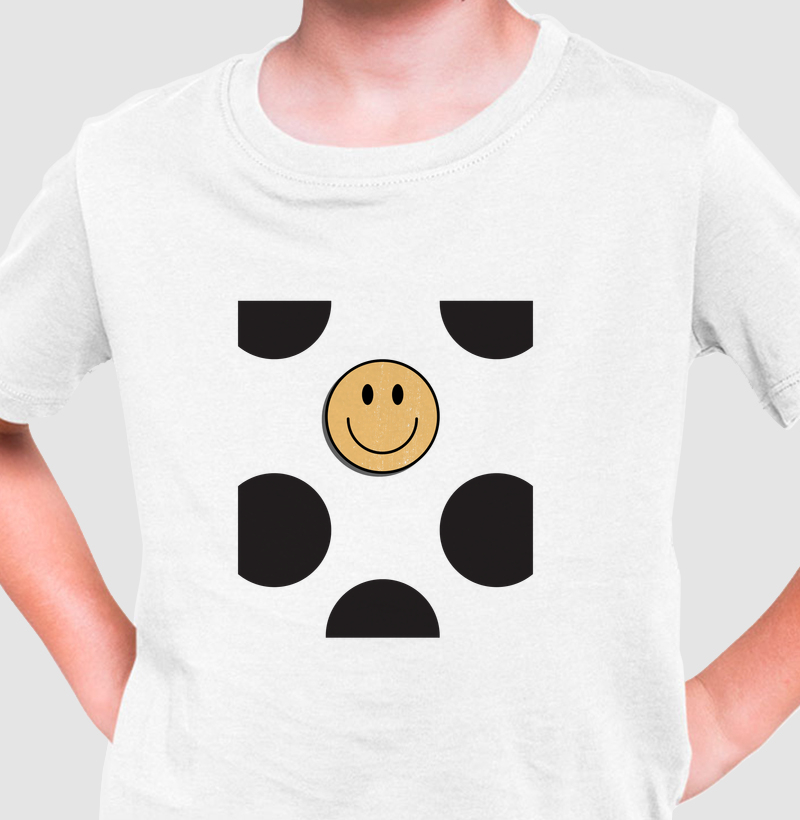 Camiseta Smile Poá Preto e Branco