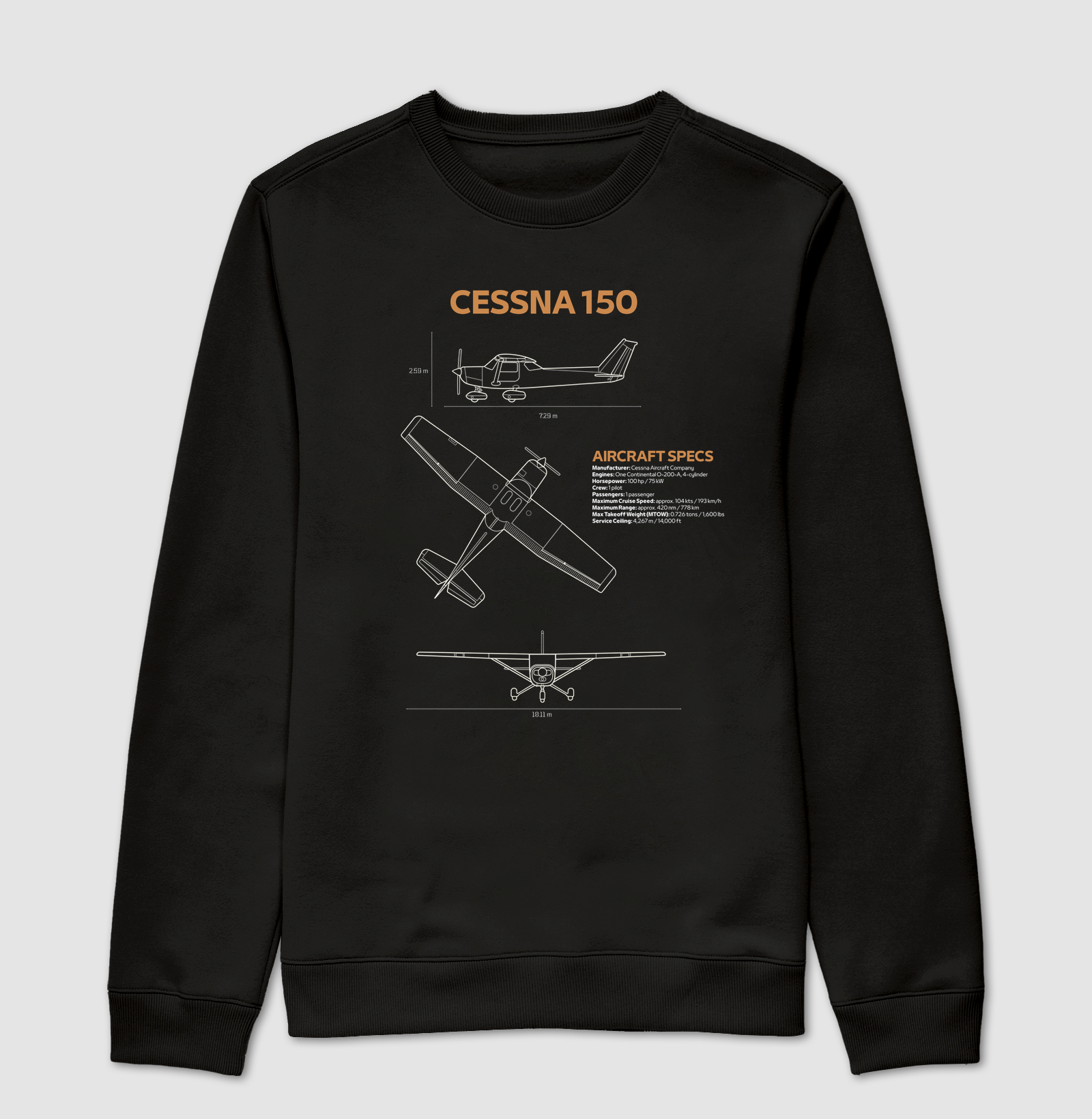Cessna 150 | Blueprint - Suéter Moletom