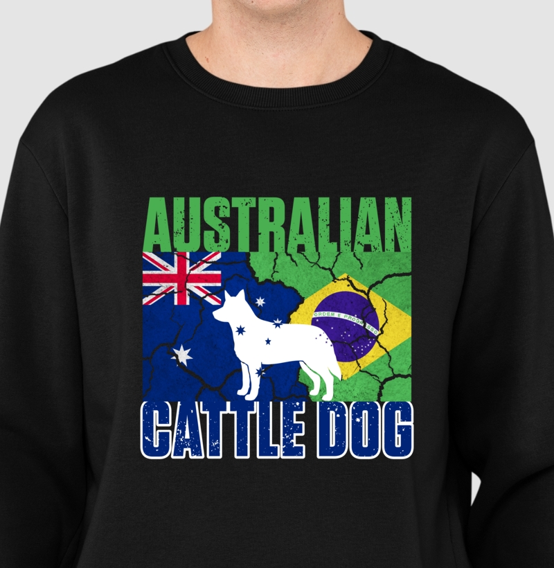 Suéter Moletom Australian Cattle Dog Bandeira