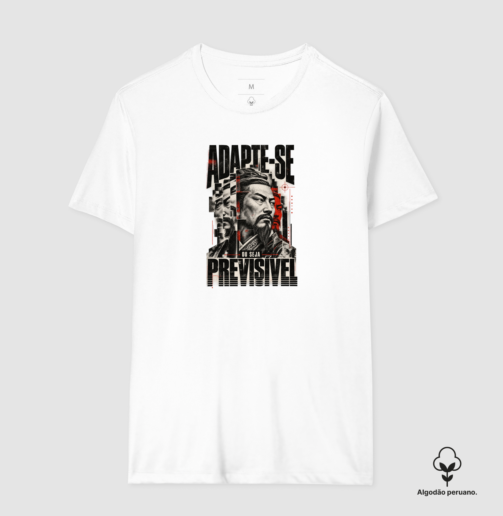 Sun Tzu - Adapte-se ou Seja Previsível - Camiseta Algodão Peruano