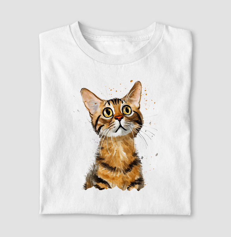 Gato Bengal aquarela