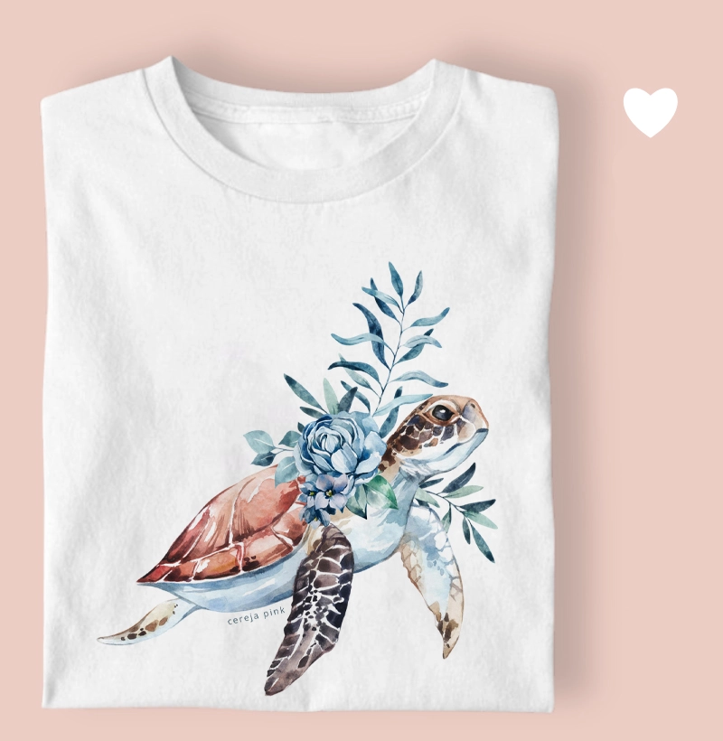 Camiseta Feminina Ilustrada Tartaruga