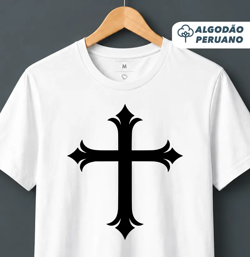 Camiseta Algodão Peruano Cruz Sagrada - Camiseta Algodão Peruano