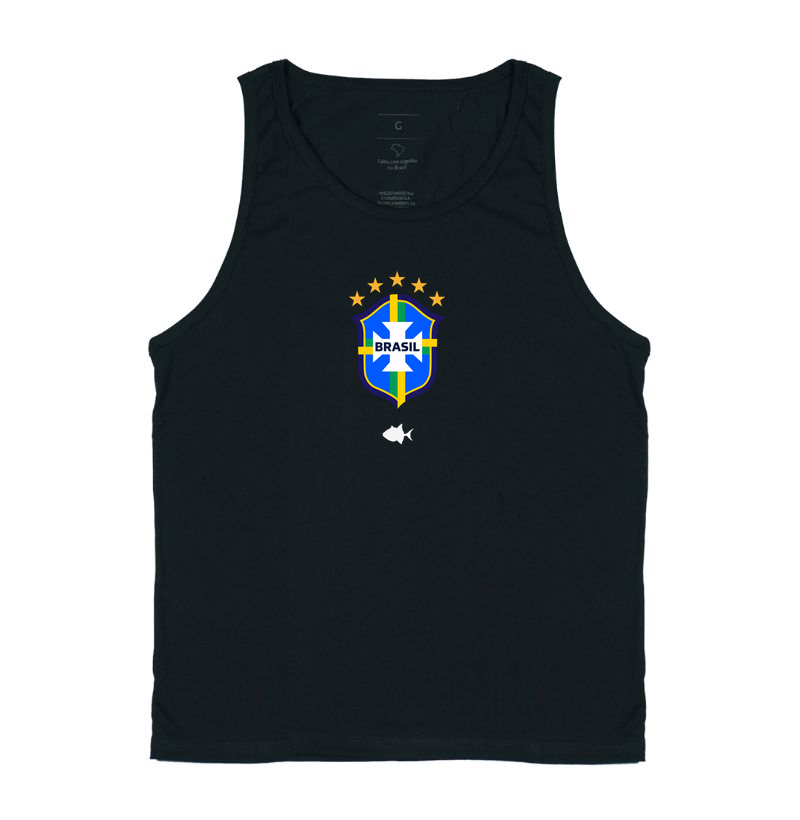 Brasil Escudo Colorido Central - Regata - #28711