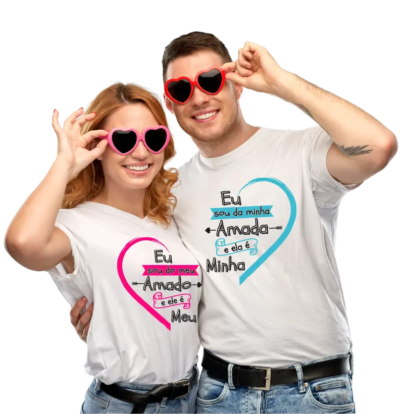 Camiseta casal eu sou do meu amado