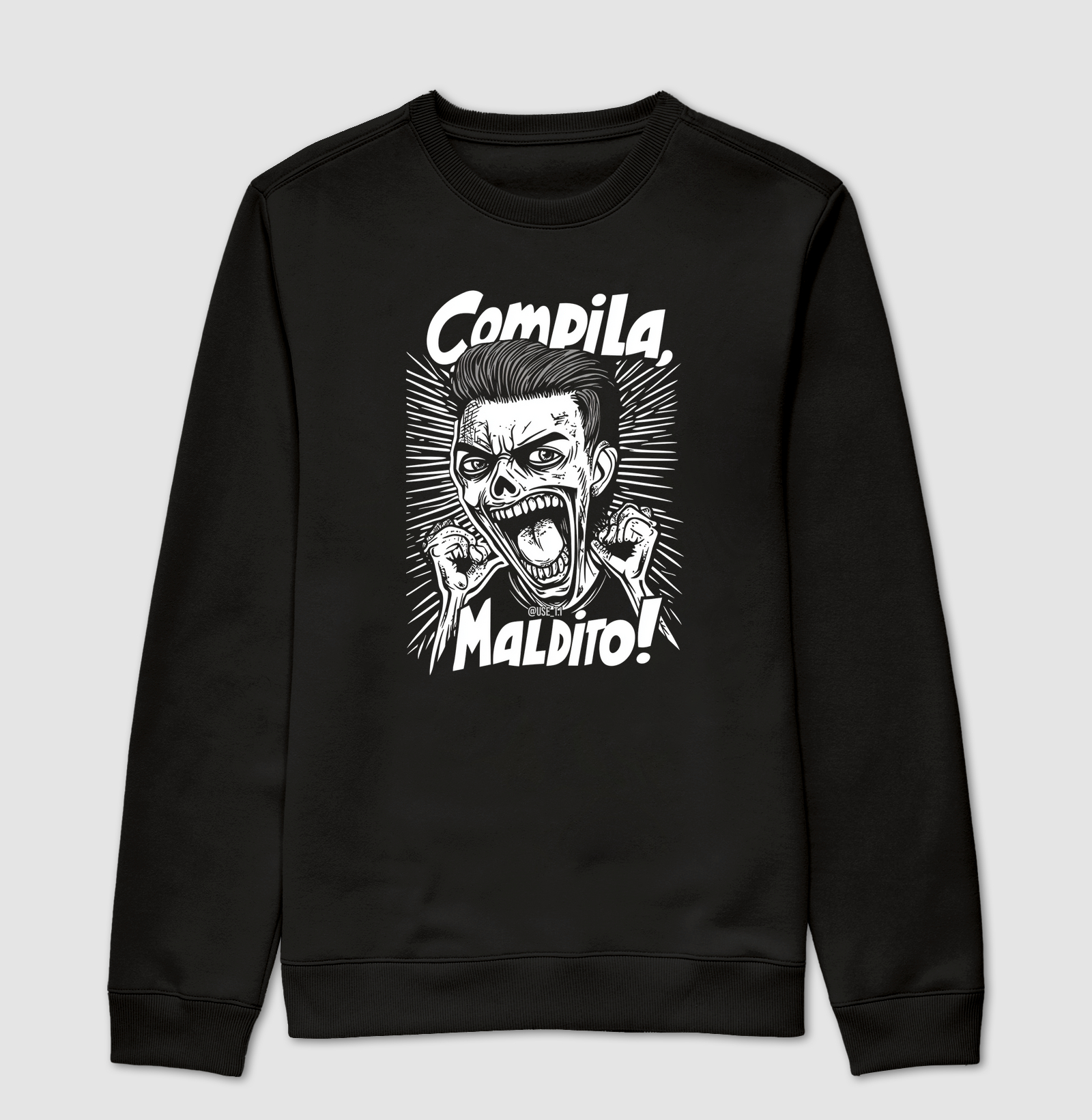 Suéter Slim "Compila Maldito!" T.I