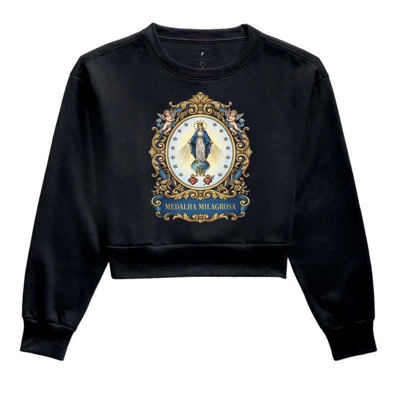 Medalha Milagrosa - Cropped Moletom
