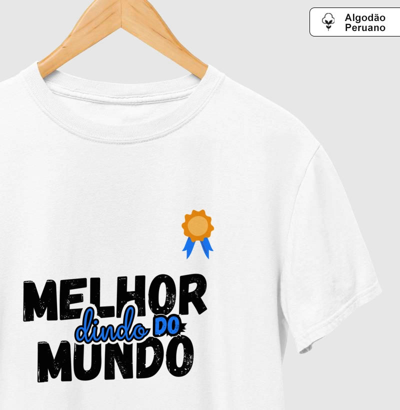 007G | Camiseta em Algodão Peruano Melhor Dindo do Mundo / Presente para Padrinho
