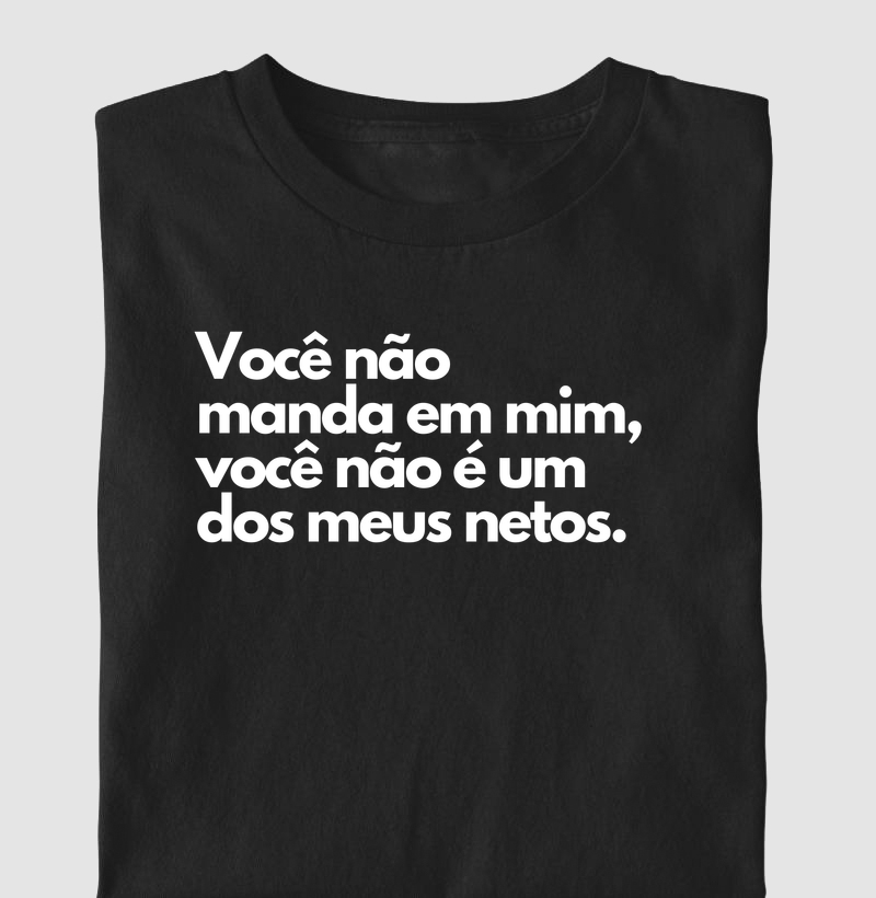 Você não manda em mim, você não é um dos meus netos.
