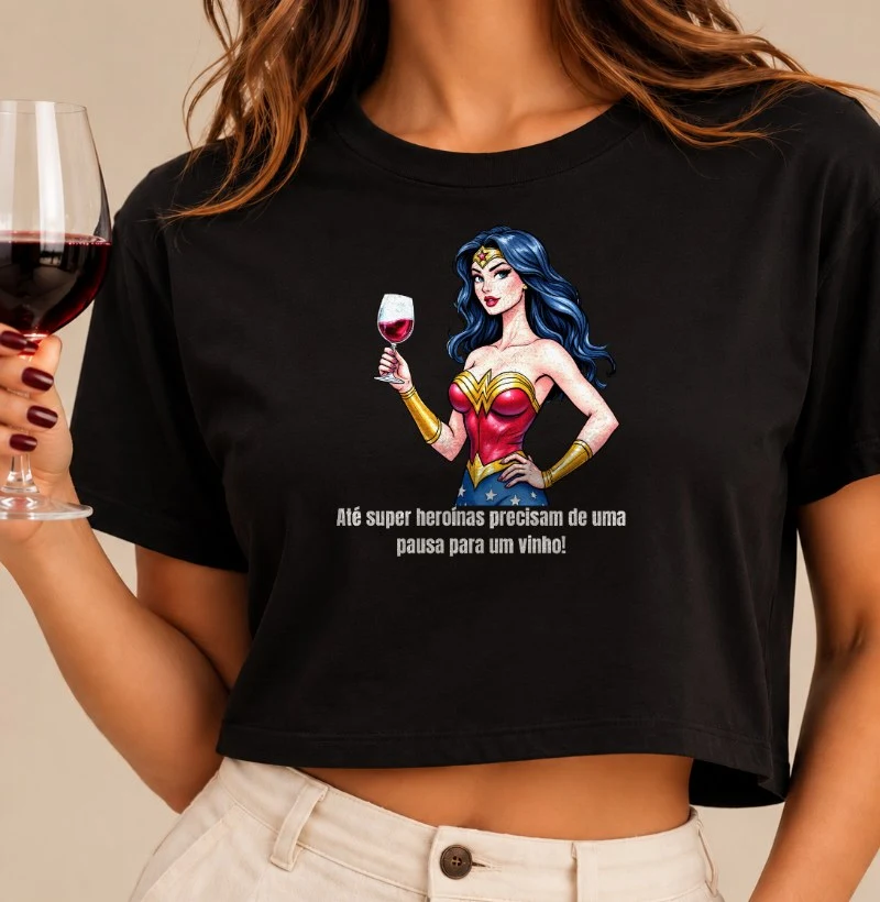 Camiseta Super Mãe - Cropped