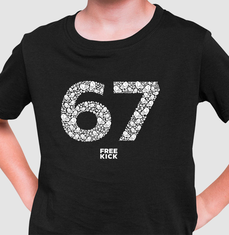 CAMISETA INFANTIL FREE KICK 67 EM SEQUÊNCIA