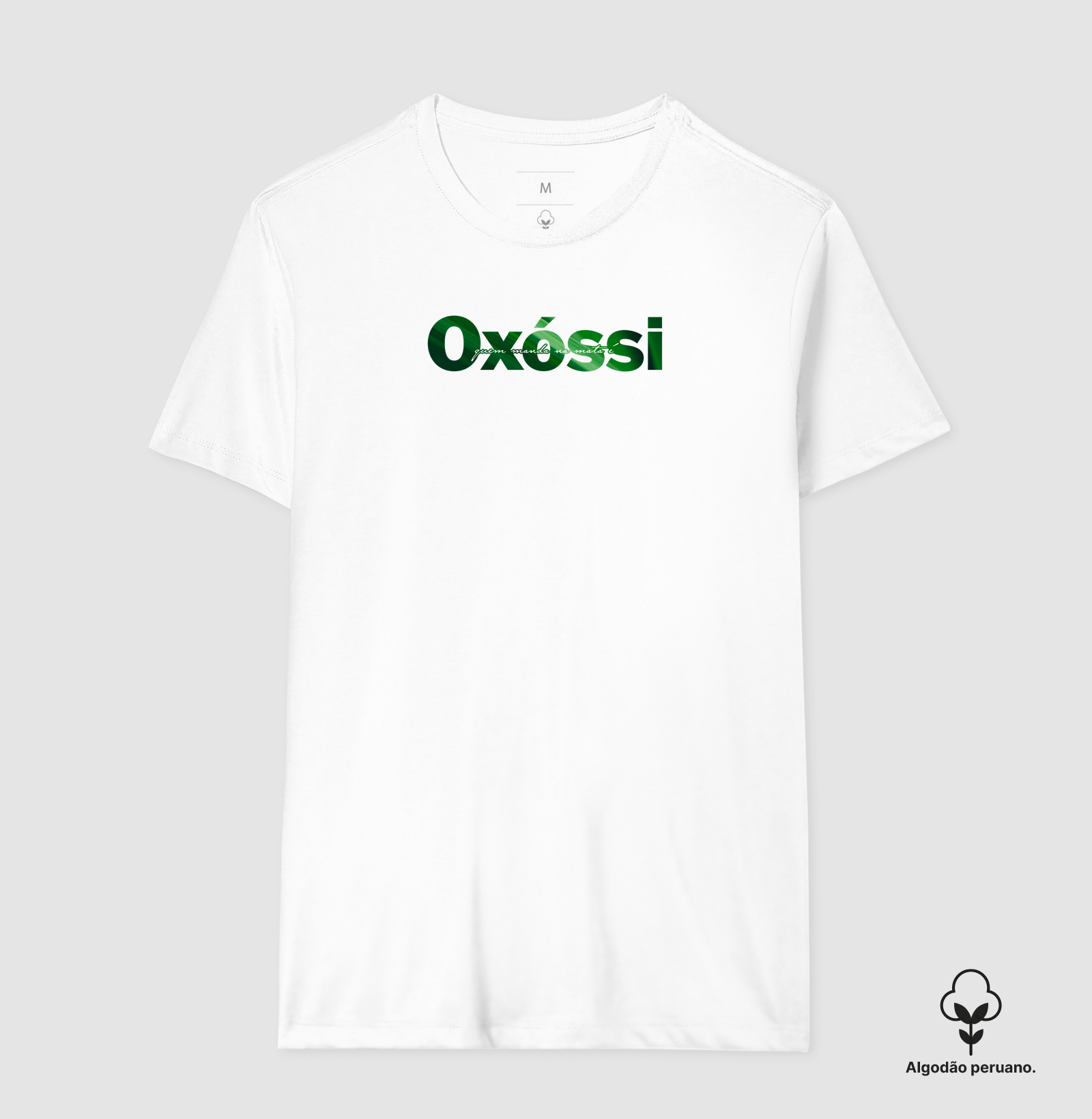Camiseta Algodão Peruano - Quem Manda na Mata é Oxóssi