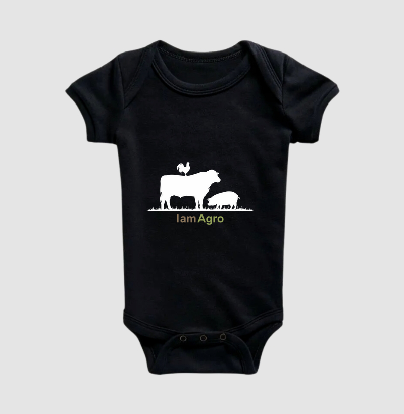 Body Infantil Boi, Galo e Porco 